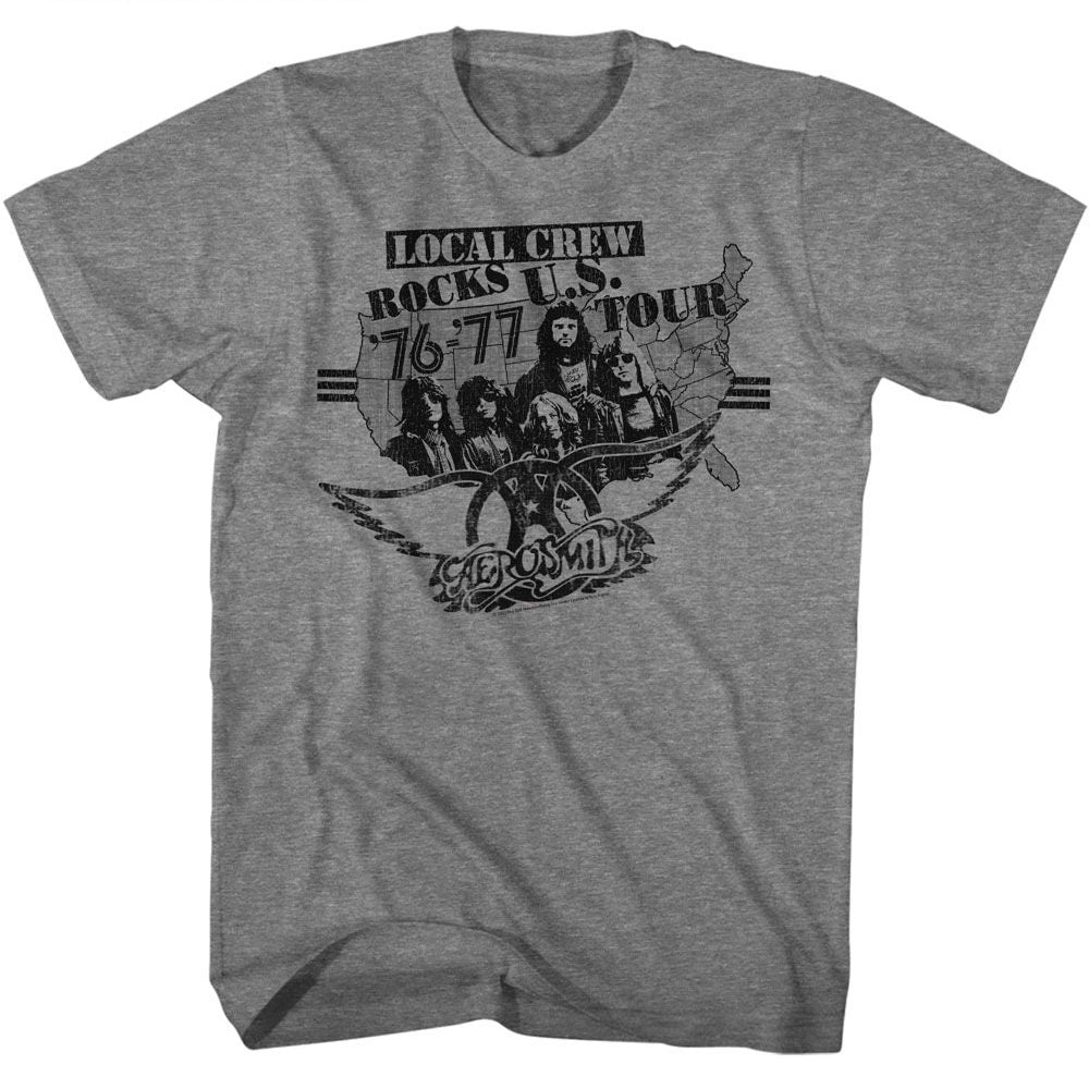 AEROSMITH-LOCAL CREW-GRAPHITE HEATHER ADULT S/S TSHIRT