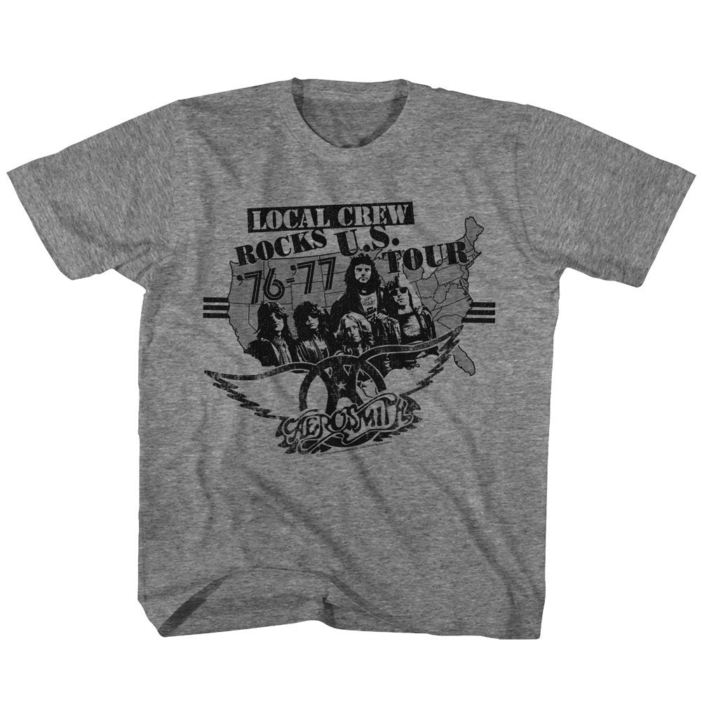 AEROSMITH-LOCAL CREW-GRAPHITE HEATHER YOUTH S/S TSHIRT