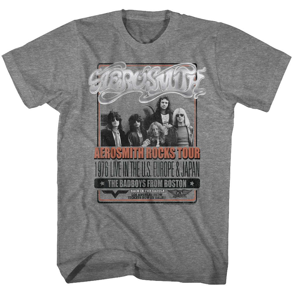 AEROSMITH-BADBOYS FROM BOSTON-GRAPHITE HEATHER ADULT S/S TSHIRT