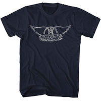 Thumbnail for AEROSMITH-AEROSMITH WINGS LOGO LIGHT-NAVY ADULT S/S TSHIRT