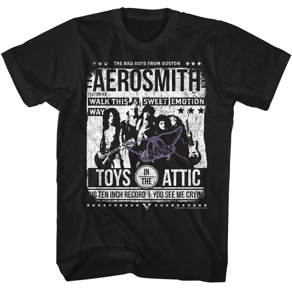 AEROSMITH-AEROSMITH AERO POSTER-BLACK ADULT S/S TSHIRT