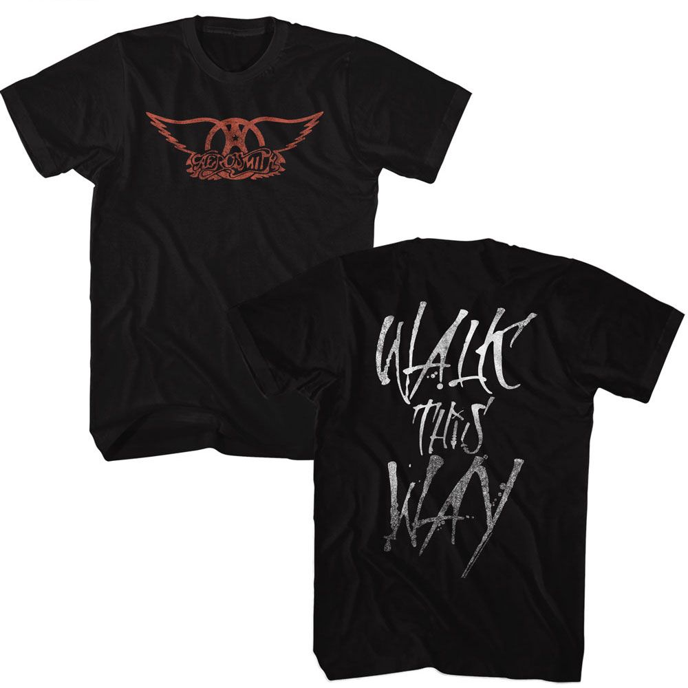 AEROSMITH-AEROSMITH WALK THIS WAY-BLACK ADULT S/S TSHIRT