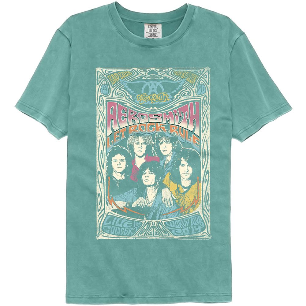 AEROSMITH-AEROSMITH LET ROCK RULE-SEAFOAM ADULT S/S COMFORT COLOR TSHIRT