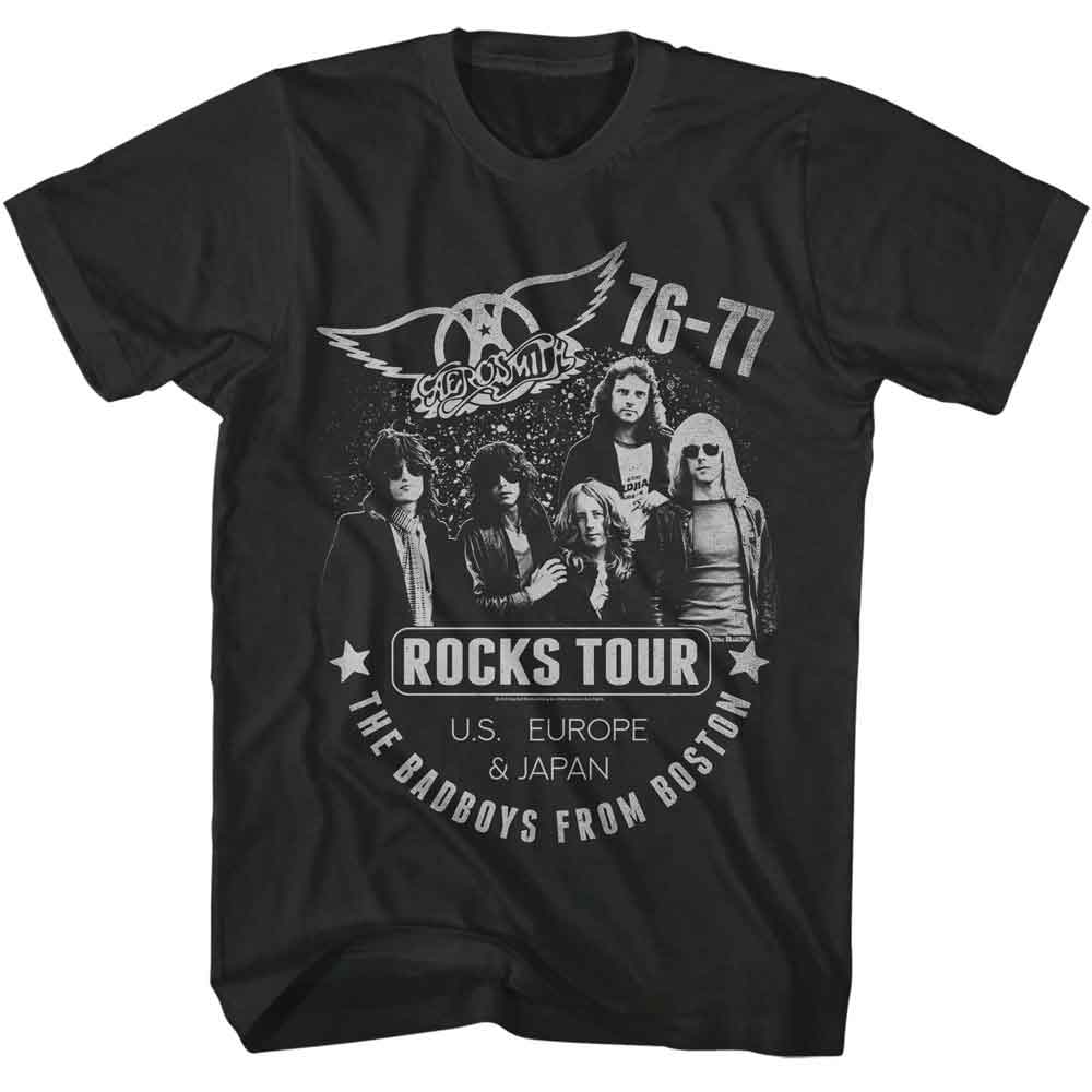 AEROSMITH-AEROSMITH 76 77 ROCKS TOUR-SMOKE ADULT S/S TSHIRT