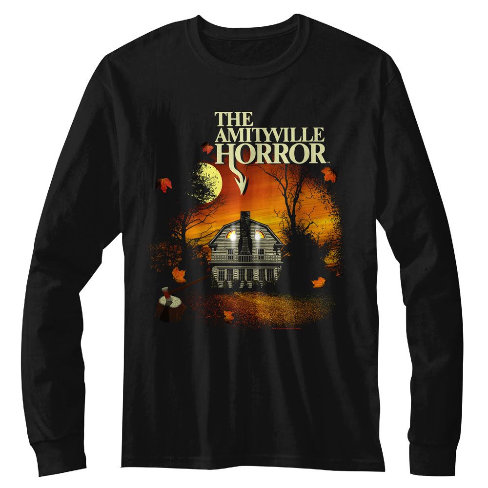 AMITYVILLE HORROR-AMITYVILLE HORROR HOUSE-BLACK ADULT L/S TSHIRT