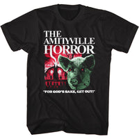 Thumbnail for AMITYVILLE HORROR-PIG AND HOUSE-BLACK ADULT S/S TSHIRT