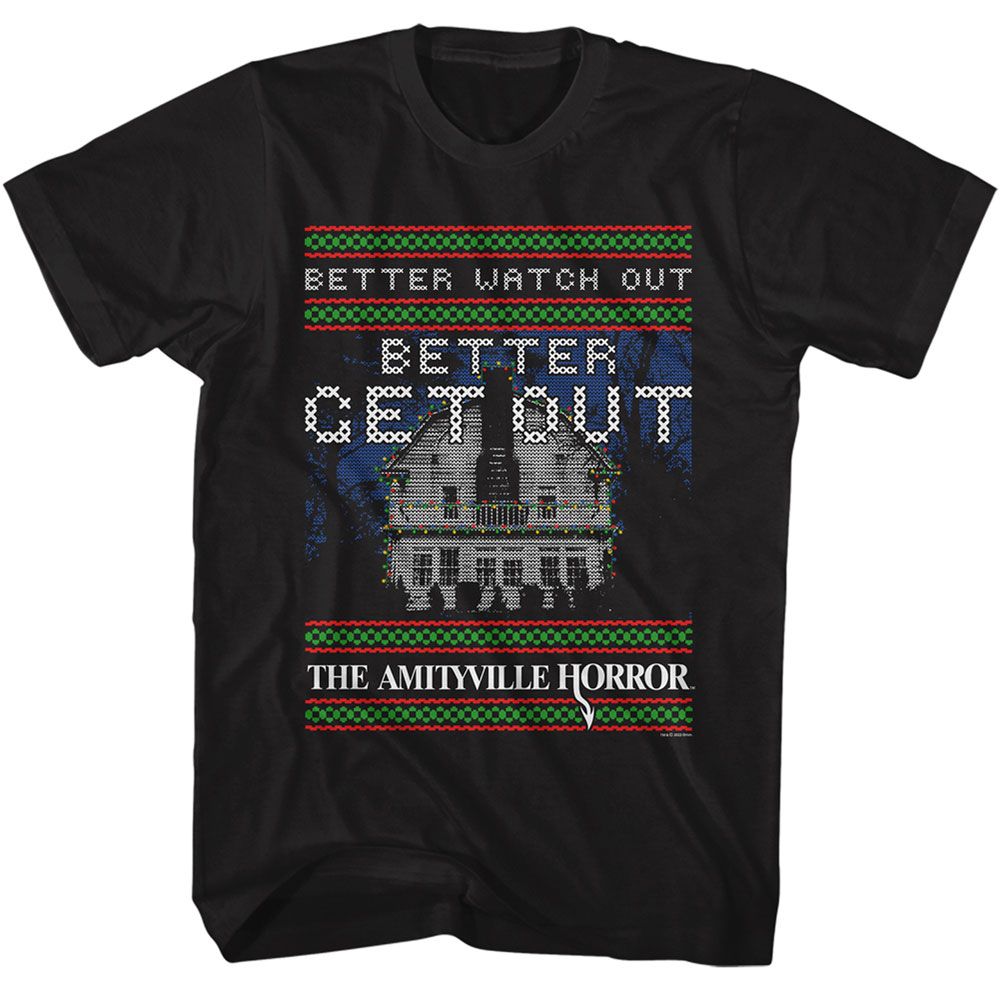 AMITYVILLE HORROR-AMITYVILLE HORROR BETTER GET OUT-BLACK ADULT S/S TSHIRT