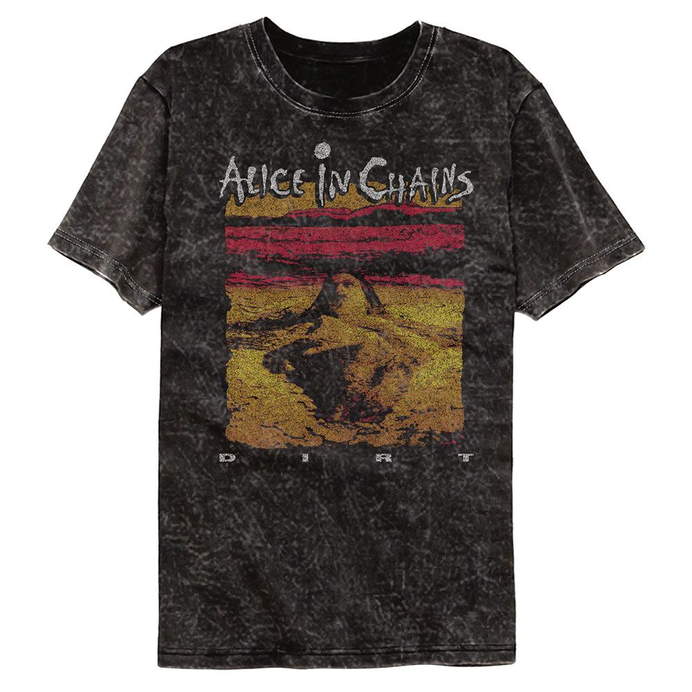 ALICE IN CHAINS-ALICE IN CHAINS DIRT ALBUM ART-MINERAL WASH BLACK ADULT S/S TSHIRT