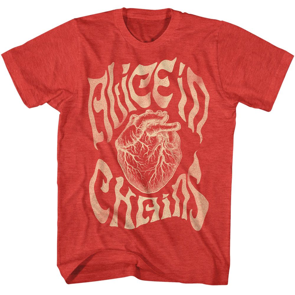 ALICE IN CHAINS-ALICE IN CHAINS HEART-RED HEATHER ADULT S/S TSHIRT