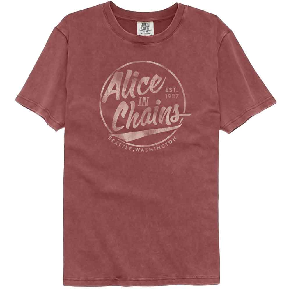 ALICE IN CHAINS-ALICE IN CHAINS CIRCLE TEXT-BRICK ADULT S/S COMFORT COLOR TSHIRT
