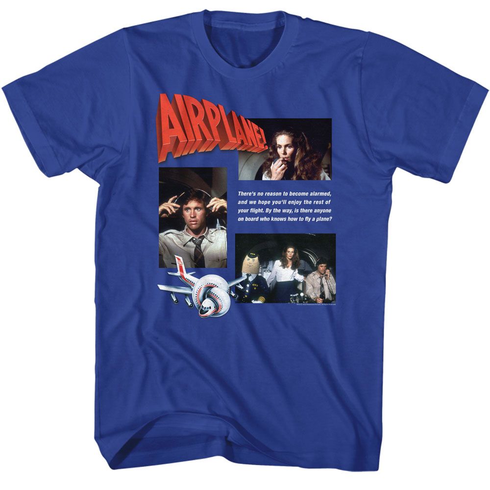 AIRPLANE-AIRPLANE MULTIHIT-ROYAL ADULT S/S TSHIRT