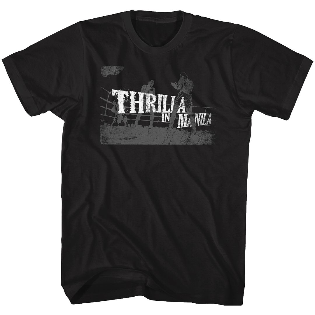 MUHAMMAD ALI-THRILLA IN MANILA-BLACK ADULT S/S TSHIRT
