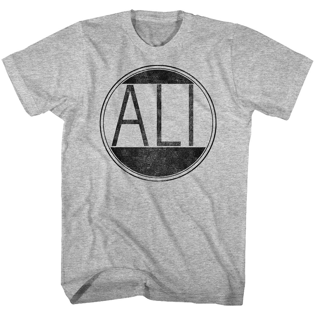 MUHAMMAD ALI-ALI CIRCLE-GRAY HEATHER ADULT S/S TSHIRT