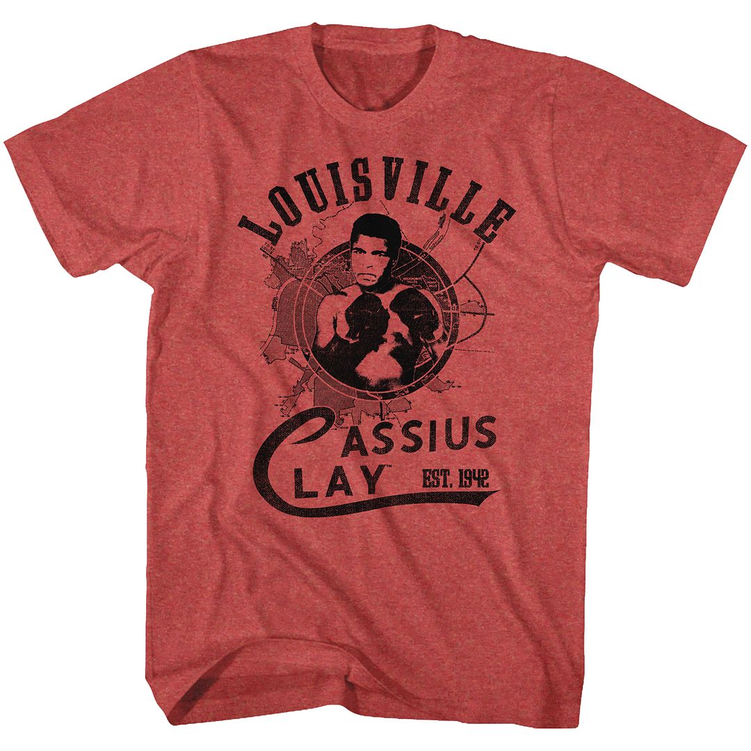 MUHAMMAD ALI-THE GREATEST-RED HEATHER ADULT S/S TSHIRT