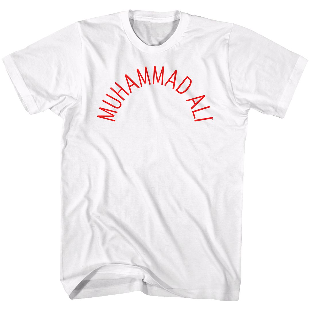 MUHAMMAD ALI-ARCH TEXT-WHITE ADULT S/S TSHIRT