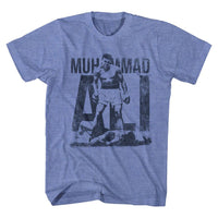 Thumbnail for MUHAMMAD ALI-BLUE-LIGHT BLUE HEATHER ADULT S/S TSHIRT