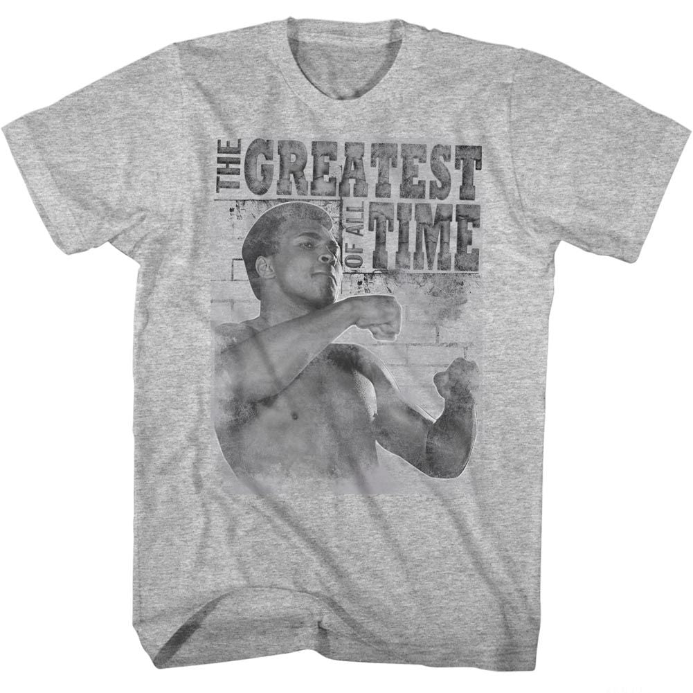 MUHAMMAD ALI-TRAINING STANCE-GRAY HEATHER ADULT S/S TSHIRT