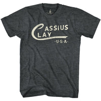 Thumbnail for MUHAMMAD ALI-CASSIUS CLAY LOGO-BLACK HEATHER ADULT S/S TSHIRT