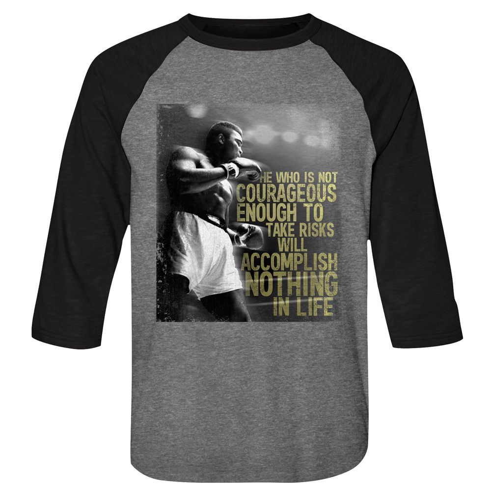MUHAMMAD ALI-1240 G20-PREMIUM HEATHER/VINTAGE BLACK ADULT 3/4 SLEEVE RAGLAN