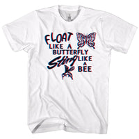 Thumbnail for MUHAMMAD ALI-FLOAT LIKE A BUTTERFLY-WHITE ADULT S/S TSHIRT