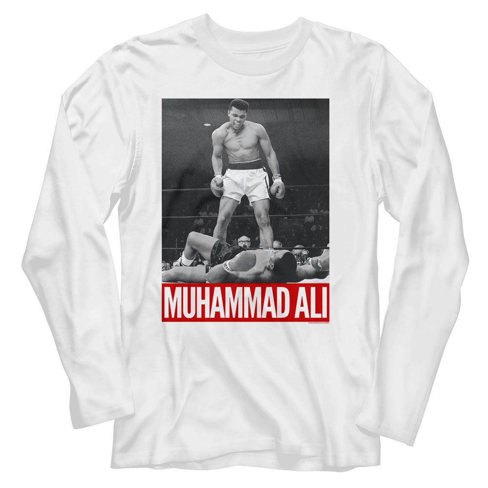 MUHAMMAD ALI-MUHAMMAD ALI 1968-WHITE ADULT L/S TSHIRT