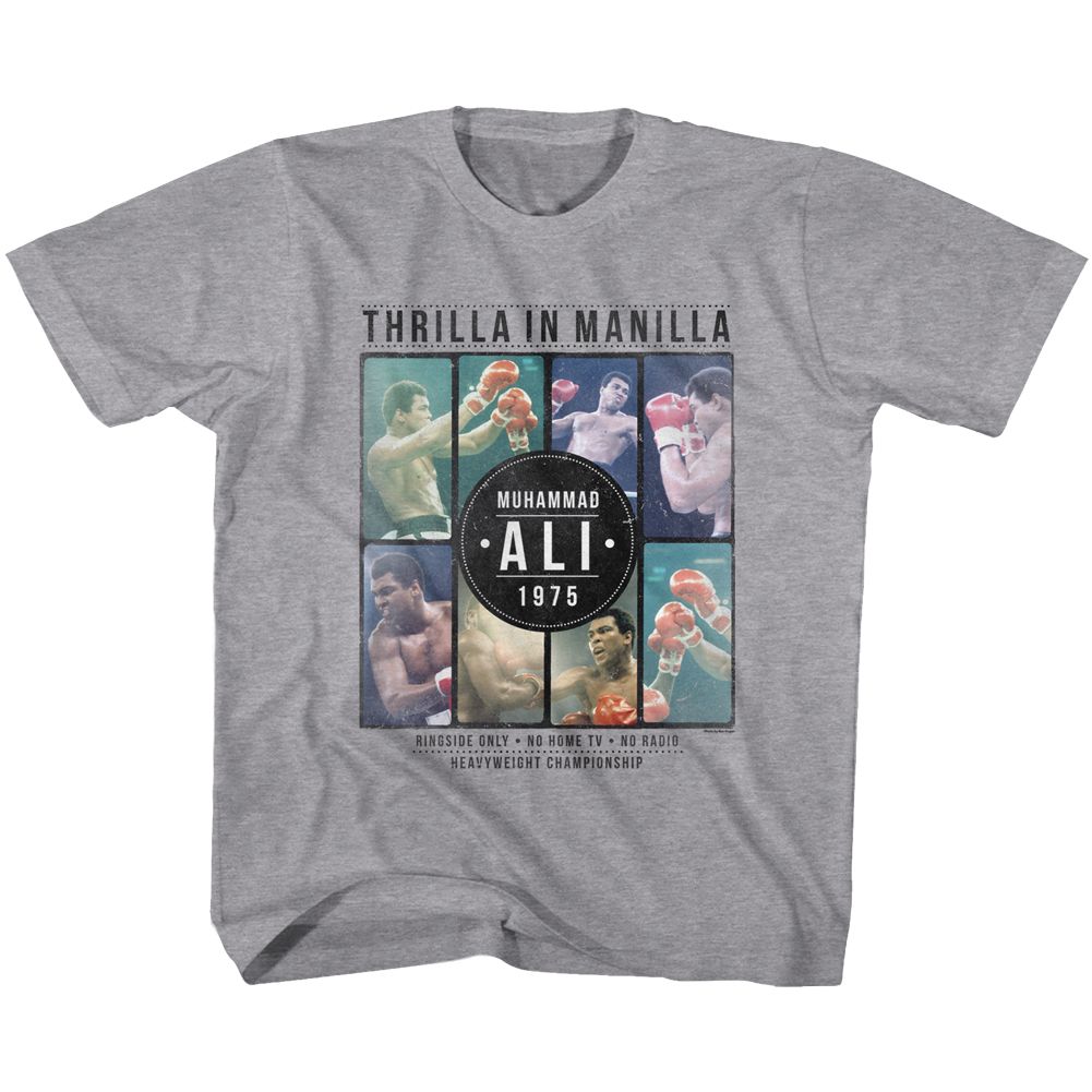 MUHAMMAD ALI-COLLAGE-GRAY HEATHER YOUTH S/S TSHIRT