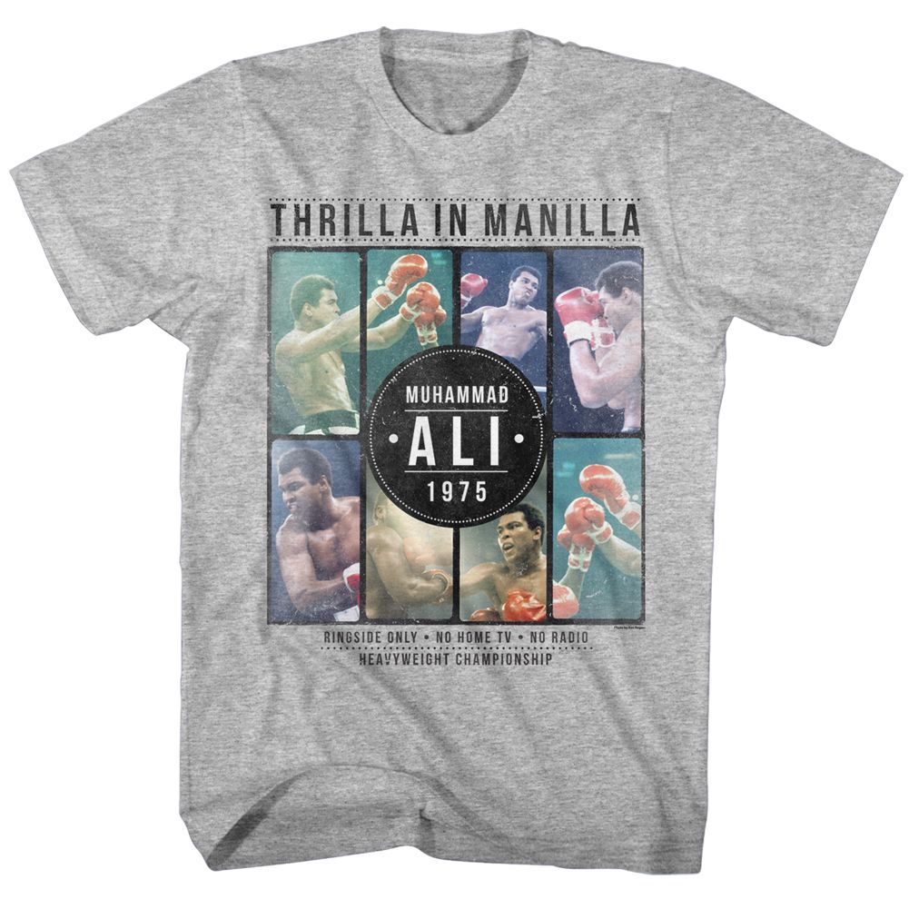 MUHAMMAD ALI-COLLAGE-GRAY HEATHER ADULT S/S TSHIRT