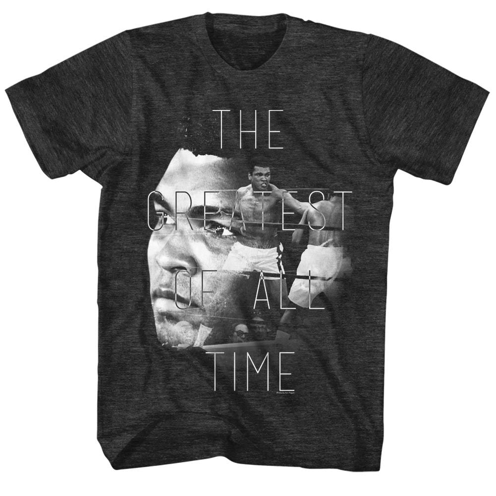 MUHAMMAD ALI-THE GOAT-BLACK HEATHER ADULT S/S TSHIRT