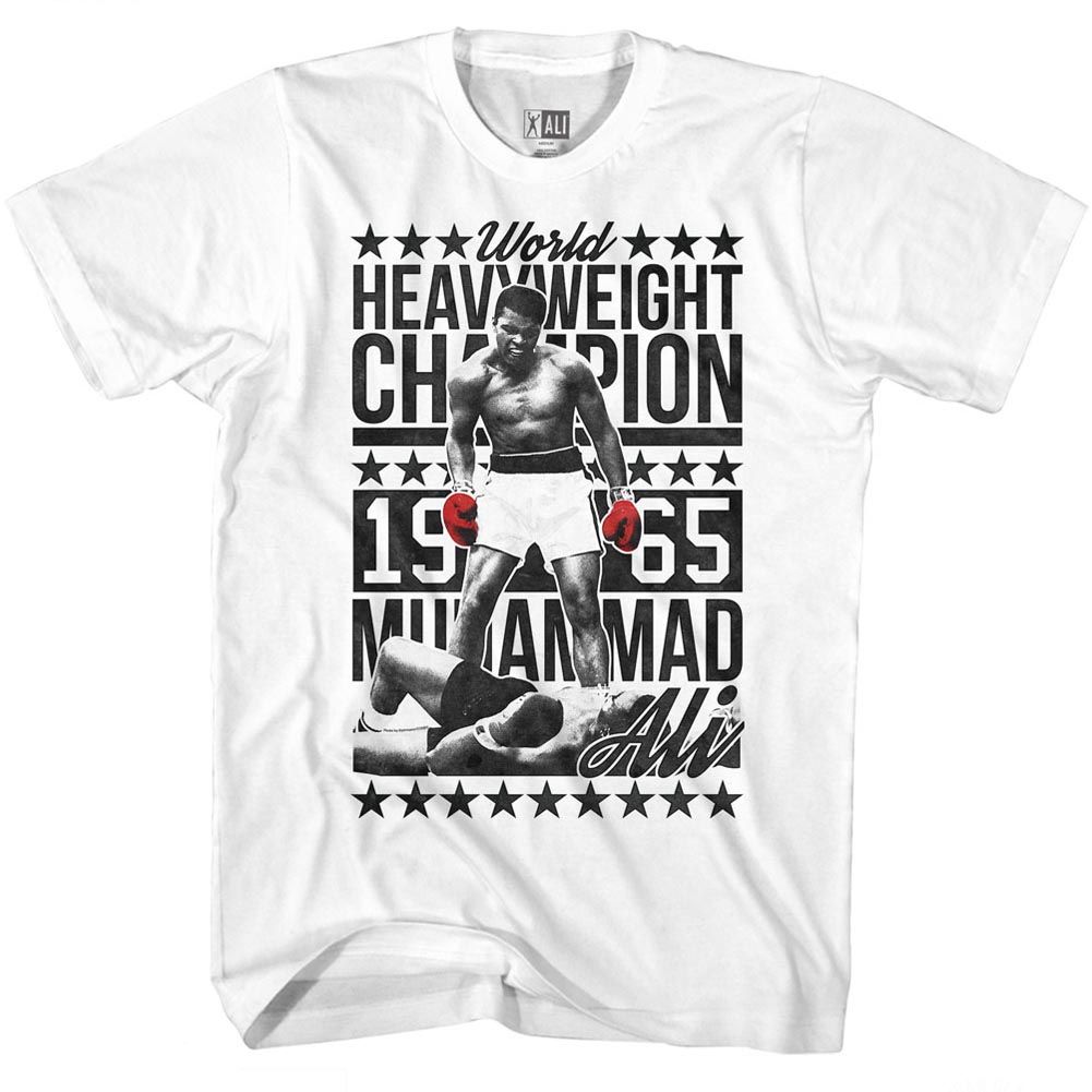 MUHAMMAD ALI-SIXFOURCHAMP-WHITE ADULT S/S TSHIRT