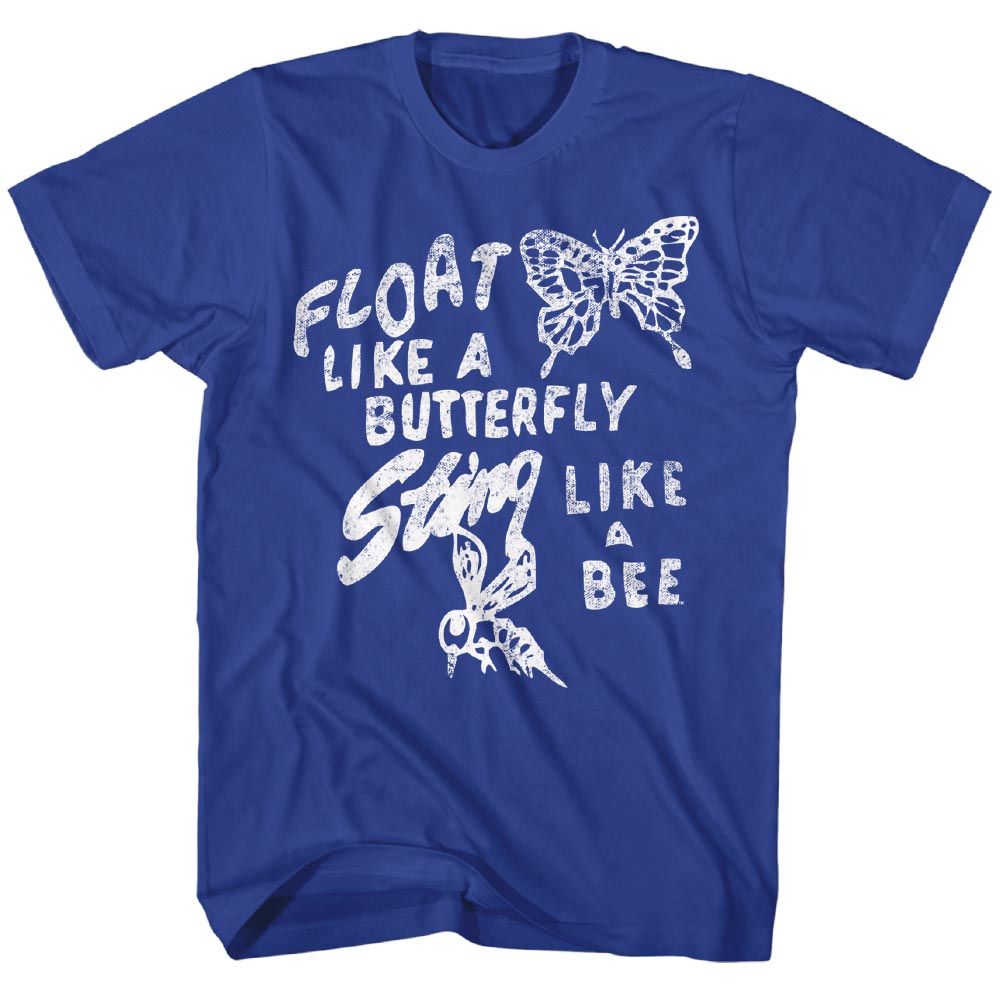 MUHAMMAD ALI-FLOAT LIKE BUTTERFLY-ROYAL ADULT S/S TSHIRT