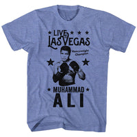 Thumbnail for MUHAMMAD ALI-LIVEINVEGAS-LIGHT BLUE HEATHER ADULT S/S TSHIRT