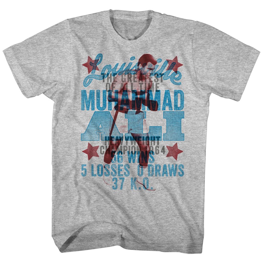 MUHAMMAD ALI-OVERLAY-GRAY HEATHER ADULT S/S TSHIRT