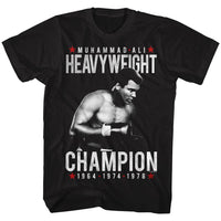 Thumbnail for MUHAMMAD ALI-HEAVY CHAMP-BLACK ADULT S/S TSHIRT