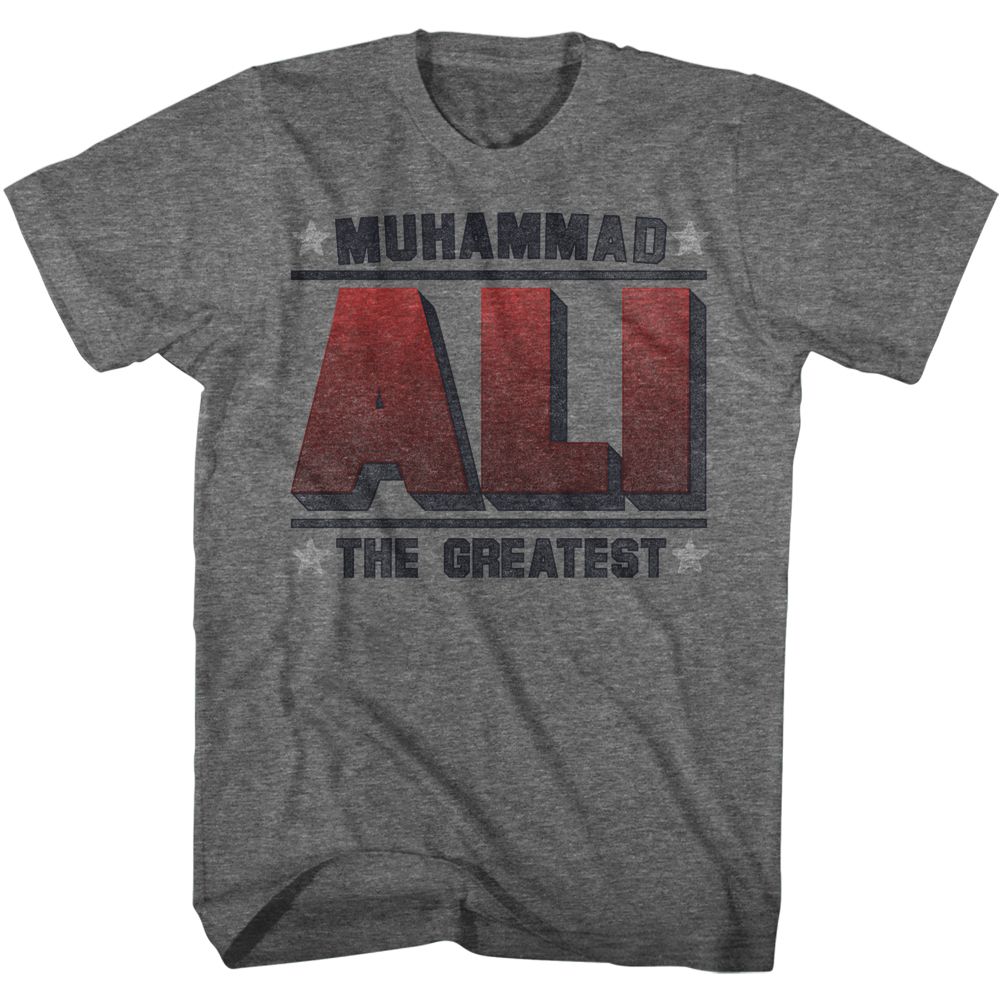 MUHAMMAD ALI-GREATEST-GRAPHITE HEATHER ADULT S/S TSHIRT