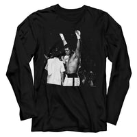Thumbnail for MUHAMMAD ALI-MUHAMMAD ALI HANDS IN THE AIR-BLACK ADULT L/S TSHIRT