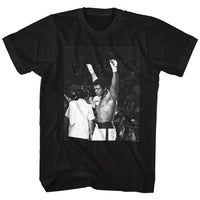 Thumbnail for MUHAMMAD ALI-HANDS IN THE AIR-BLACK ADULT S/S TSHIRT