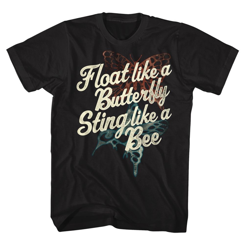 MUHAMMAD ALI-STING LIKE A BEE-BLACK ADULT S/S TSHIRT