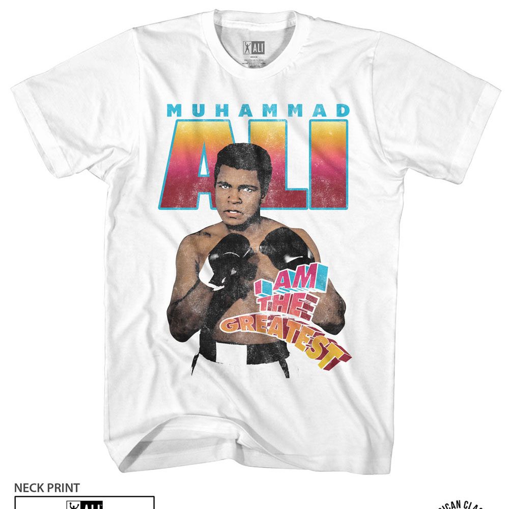 MUHAMMAD ALI-ALI AM GREATEST-WHITE ADULT S/S TSHIRT