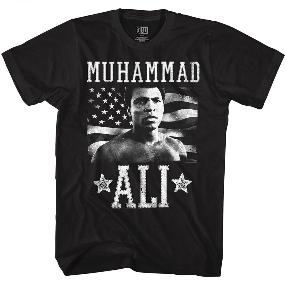 MUHAMMAD ALI-ALI AMERICA-BLACK ADULT S/S TSHIRT