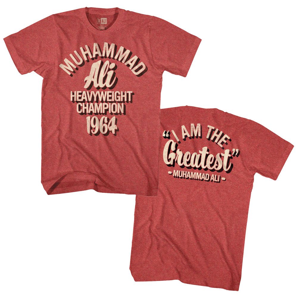 MUHAMMAD ALI-HC64FB-RED HEATHER ADULT S/S TSHIRT