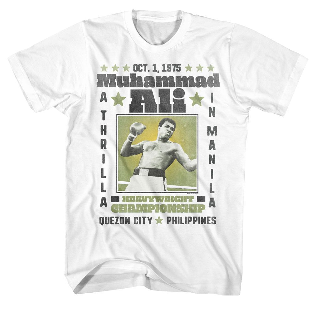 MUHAMMAD ALI-A THRILLA-WHITE ADULT S/S TSHIRT