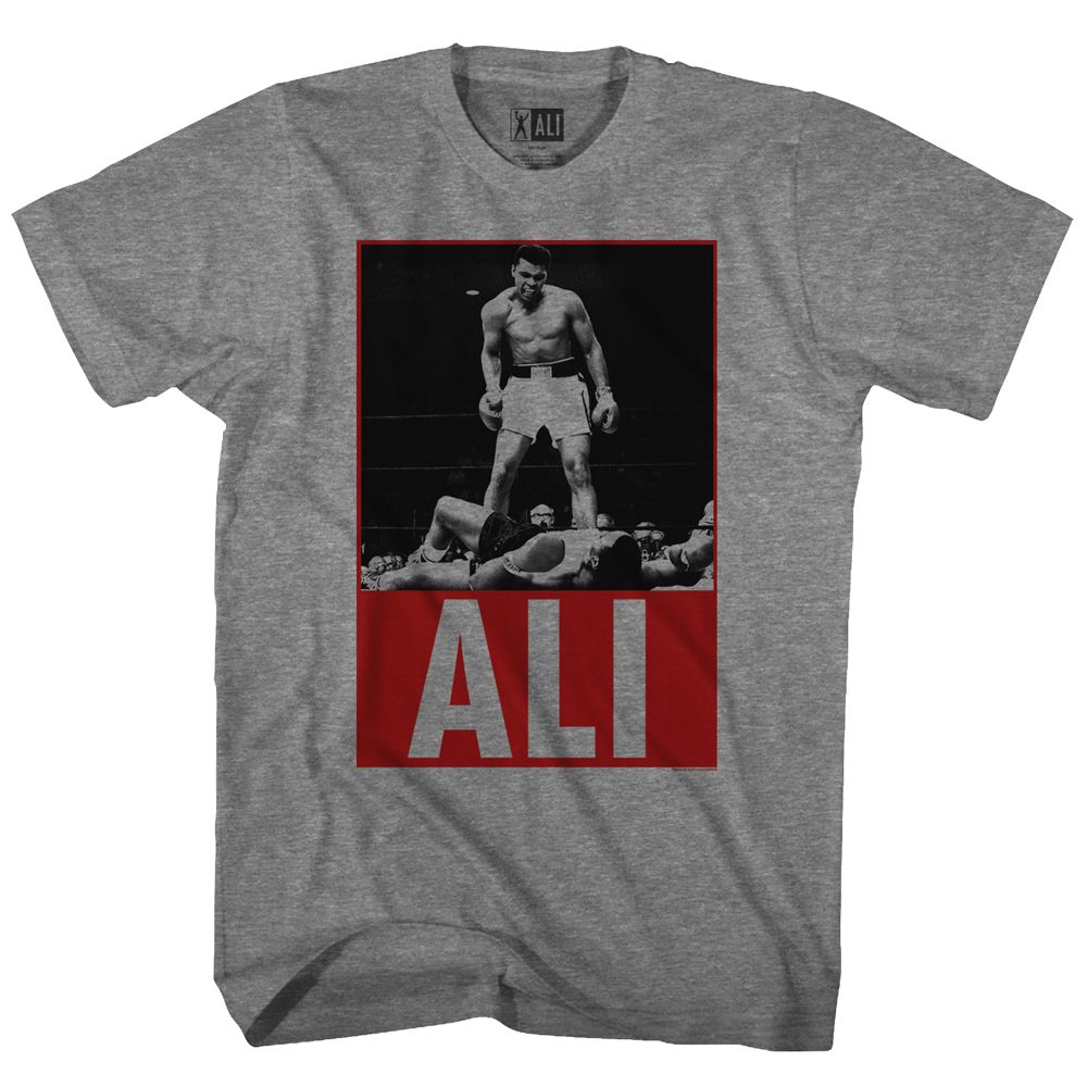 MUHAMMAD ALI-ALI LISTON-GRAPHITE HEATHER ADULT S/S TSHIRT