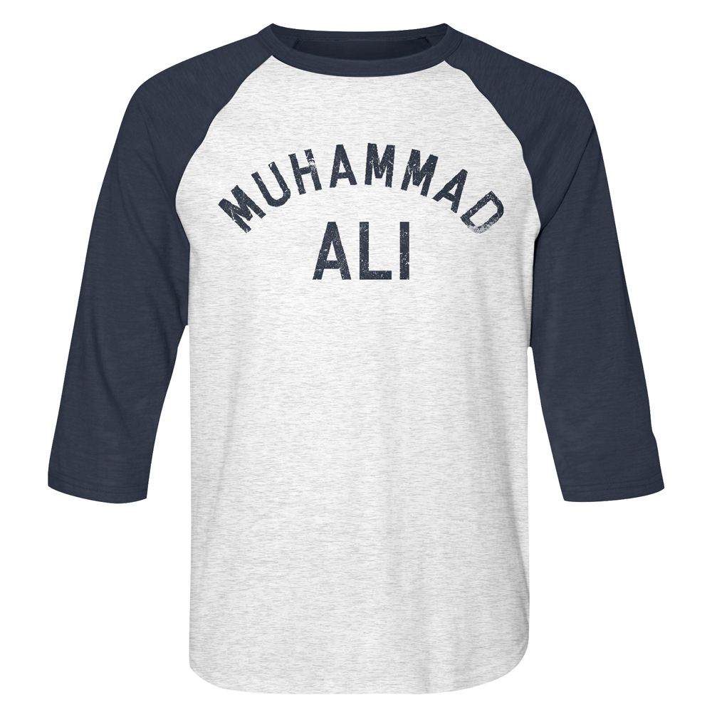 MUHAMMAD ALI-MUHAMMAD ALI-WHITE HEATHER/VINTAGE NAVY ADULT 3/4 SLEEVE RAGLAN