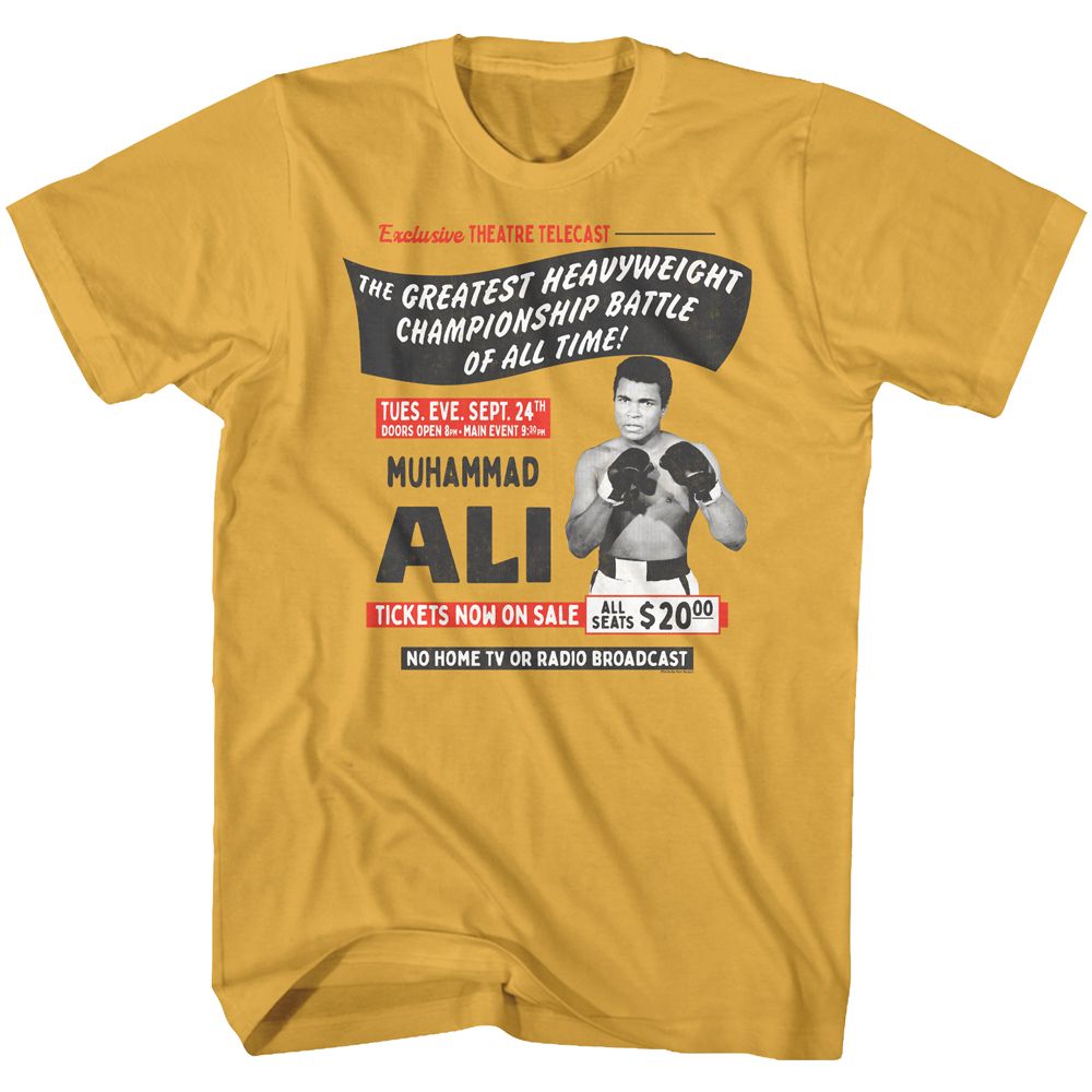 MUHAMMAD ALI-TELECAST-GINGER ADULT S/S TSHIRT