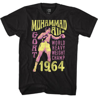 Thumbnail for MUHAMMAD ALI-GOAT 1964-BLACK ADULT S/S TSHIRT