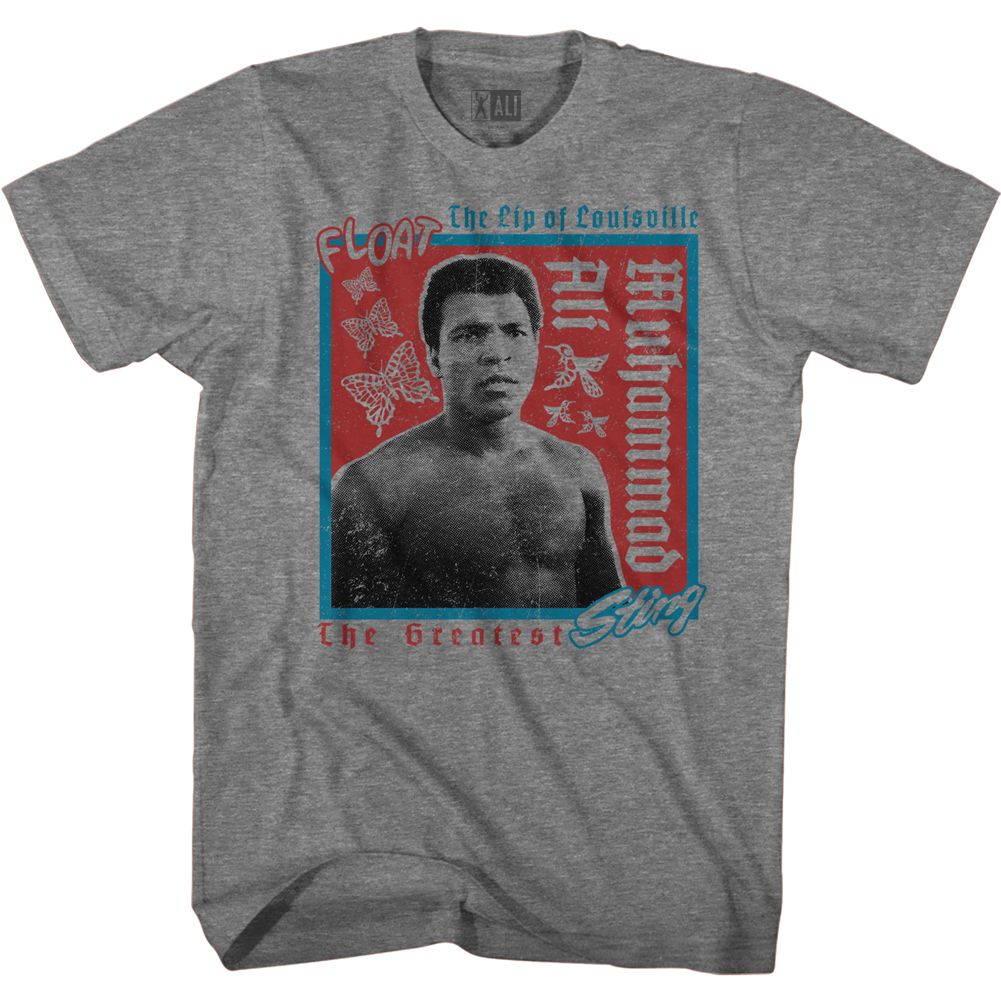MUHAMMAD ALI-THE LIP OF LOUISVILLE-GRAPHITE HEATHER ADULT S/S TSHIRT