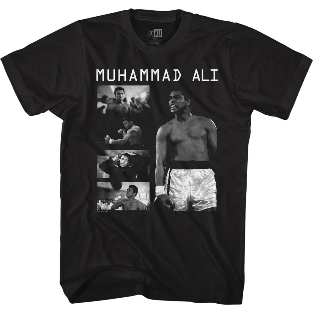 MUHAMMAD ALI-ALICOLLAGE-BLACK ADULT S/S TSHIRT