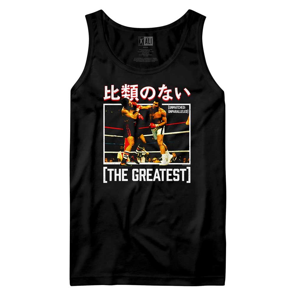 MUHAMMAD ALI-GREATEST KANJI TEXT-BLACK ADULT TANK