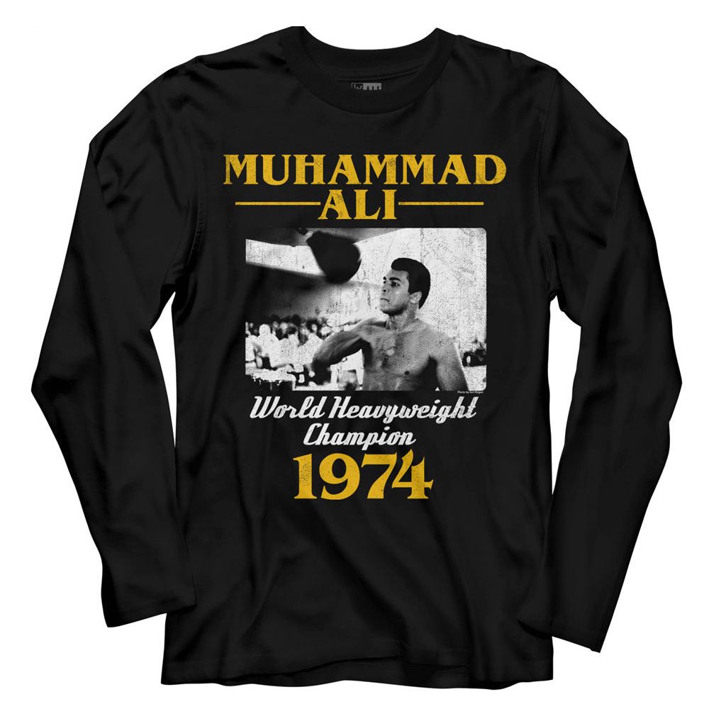 MUHAMMAD ALI-MUHAMMAD ALI MA74SS-BLACK ADULT L/S TSHIRT