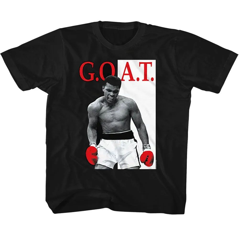 MUHAMMAD ALI -MUHAMMAD ALI GOAT-BLACK TODDLER S/S TSHIRT